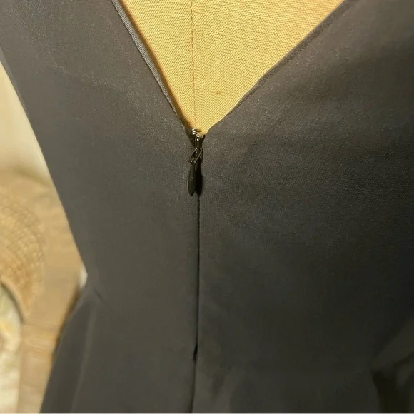 White House Black Market black cocktail dress, sleeveless, layers of ruffles - Picture 5 of 7